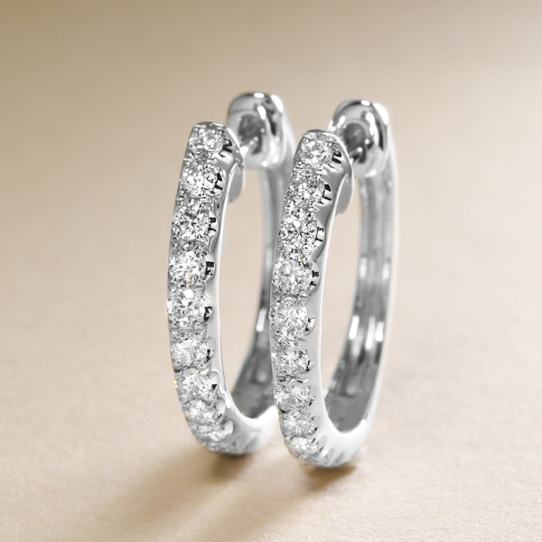 Large Dazzling Diamond Hoops
