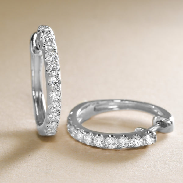 Large Dazzling Diamond Hoops
