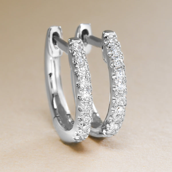Small Dazzling Diamond Hoops