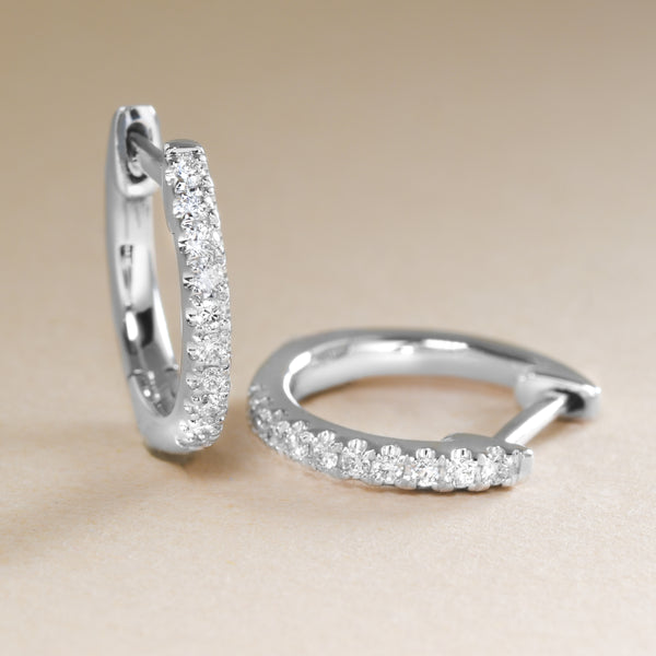 Small Dazzling Diamond Hoops