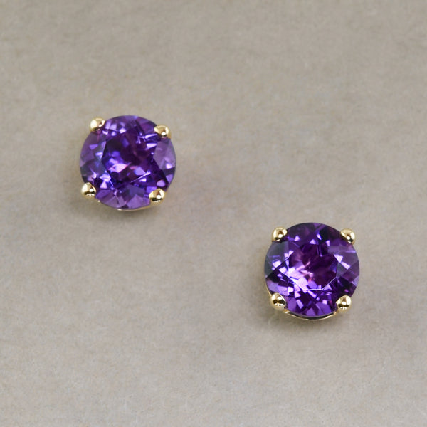 Amethyst Studs In Gold