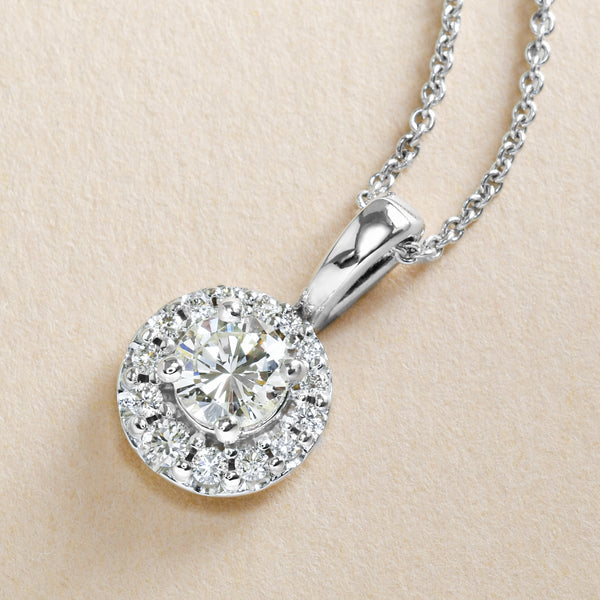 Twinkling Diamond Halo Pendant