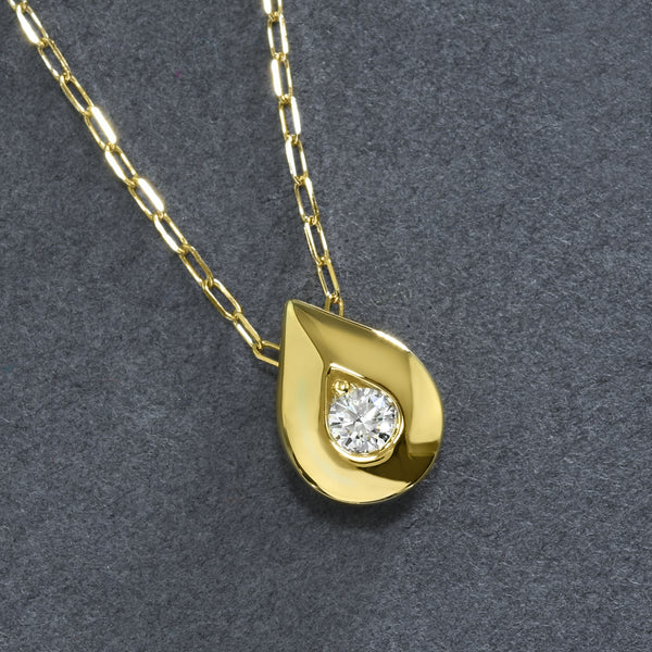 Gold And Diamond Drop Pendant