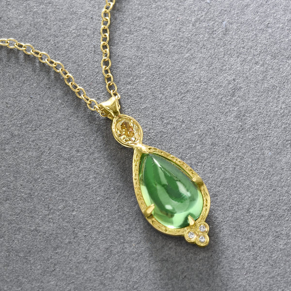 Ever-Green Garnet Pendant By Adel Chefridi