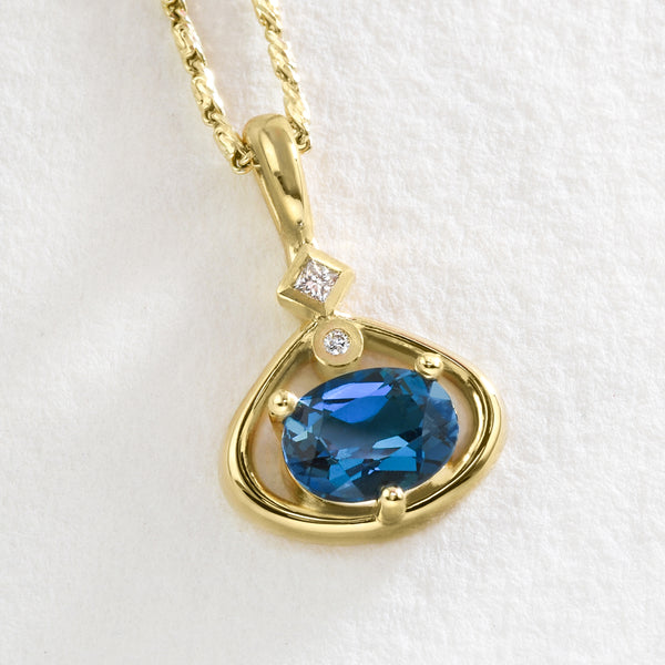 London Blue Topaz Pendant By Plantes