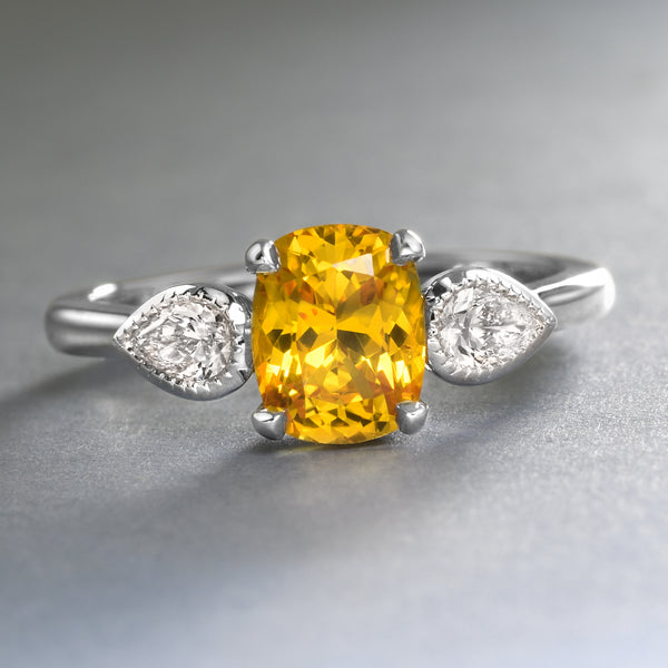 Vivid Yellow Sapphire Ring