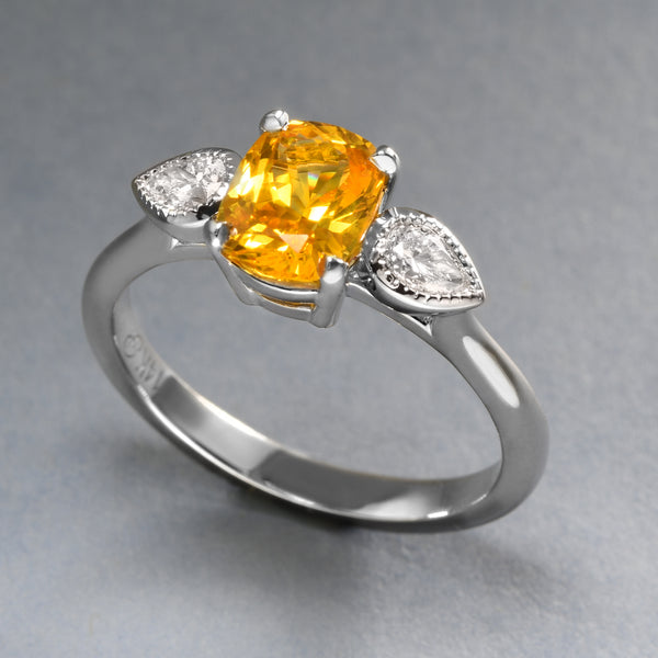 Vivid Yellow Sapphire Ring