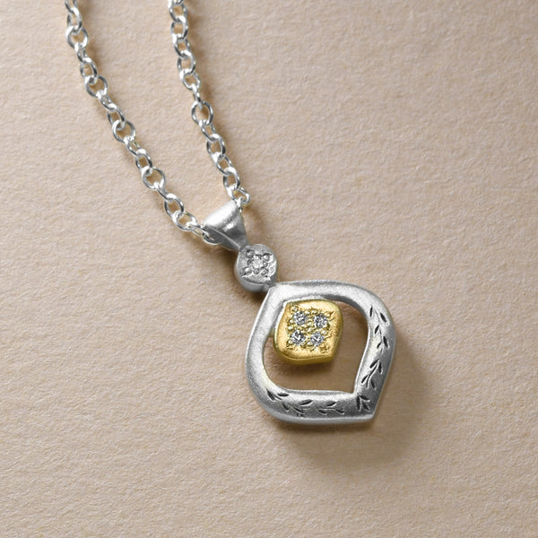 Silver And Gold Nest Pendant