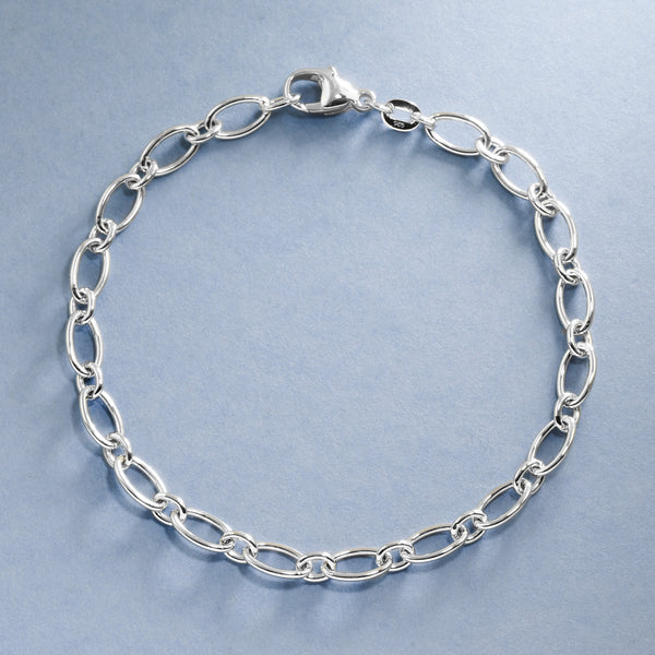 Long and Short Silver Link Bracelet