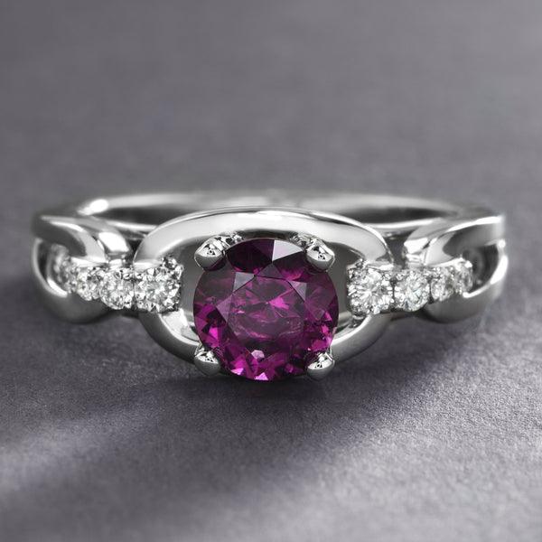 Modern Purple Garnet Ring