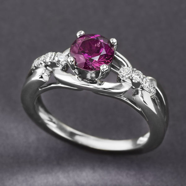Modern Purple Garnet Ring