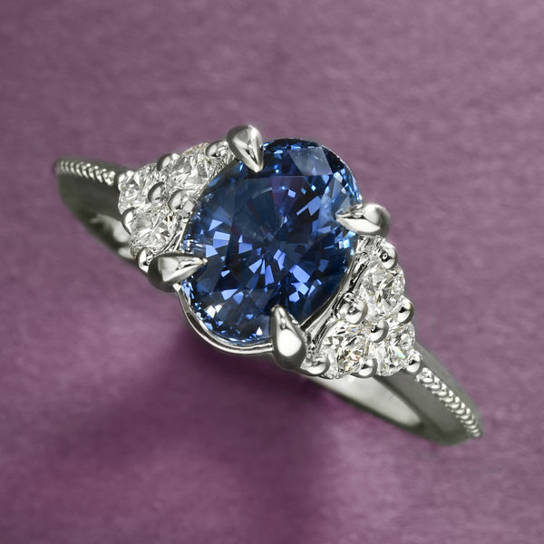 Untreated Color-Shift Sapphire Ring