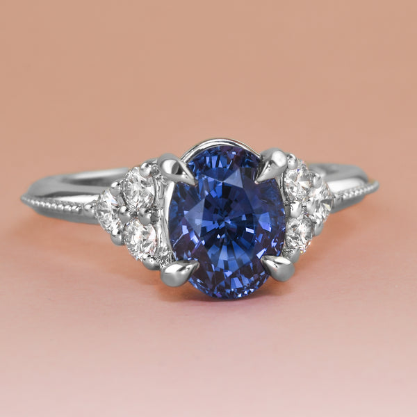 Untreated Color-Shift Sapphire Ring