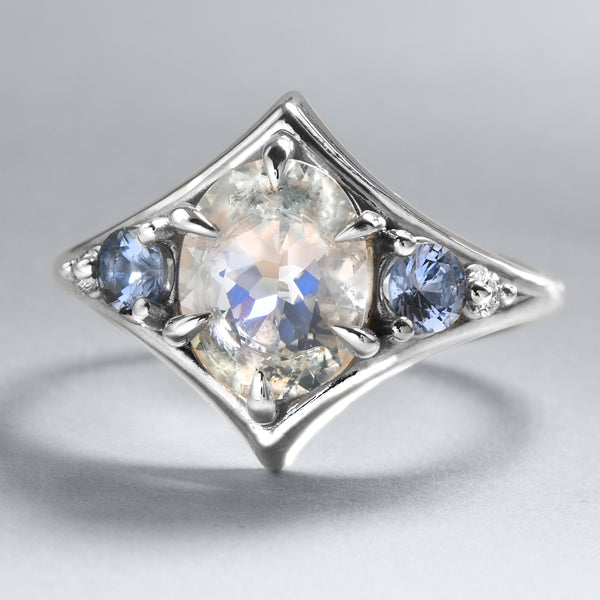 Special Moonstone And Sapphire Ring