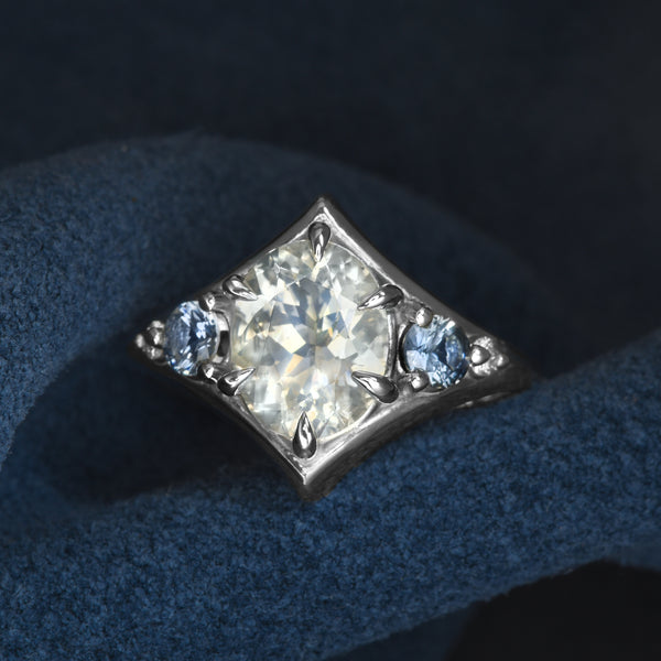 Special Moonstone And Sapphire Ring