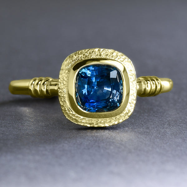 "Ring Of Antiquity" With Montana Sapphire