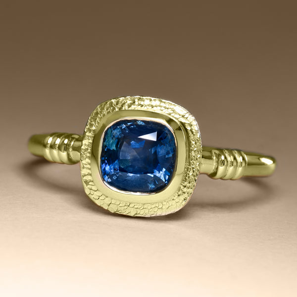 "Ring Of Antiquity" With Montana Sapphire