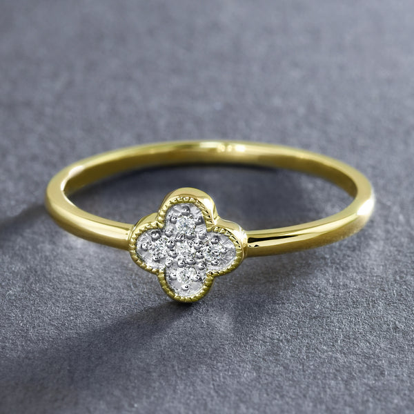 Dainty Quatrefoil Diamond Ring