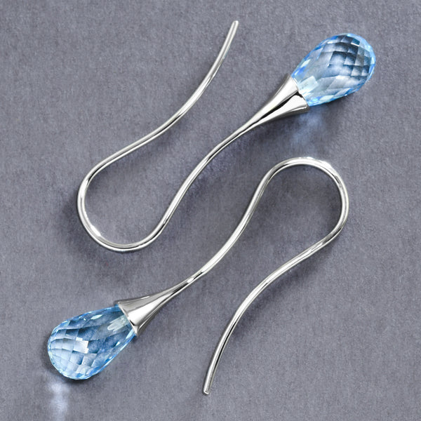 Sleek Blue Topaz Briolette Baubles