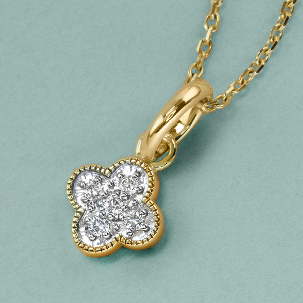 Dainty Diamond Quatrefoil Pendant