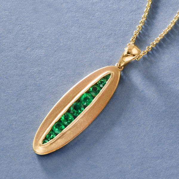 Unusual Emerald Pendant In Gold