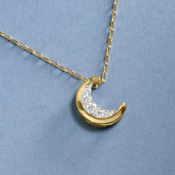Diamond Crescent Moon Pendant