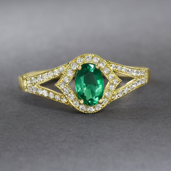 Vintage Inspired Emerald Ring