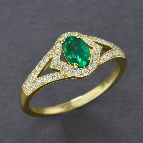 Vintage Inspired Emerald Ring