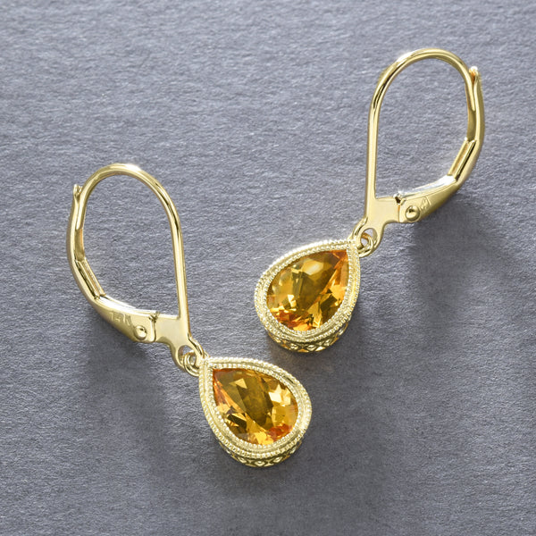 Pear Drops With Citrine