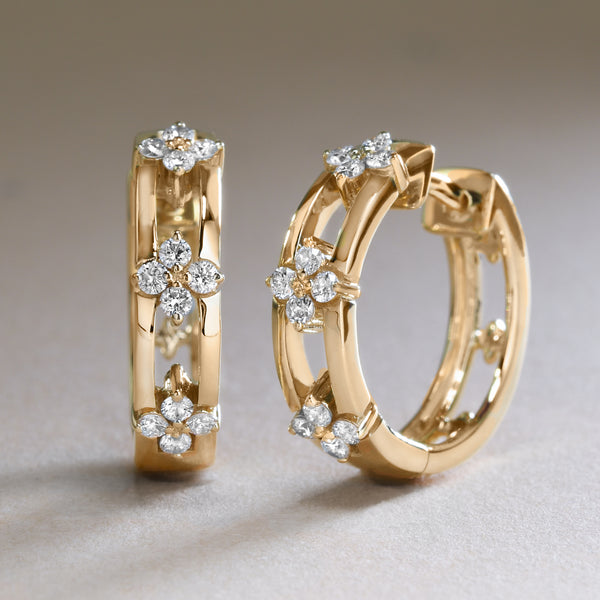Diamond Floret Hoops