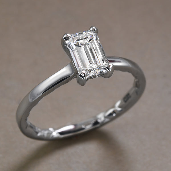 Sleek Emerald-Cut Diamond Solitaire