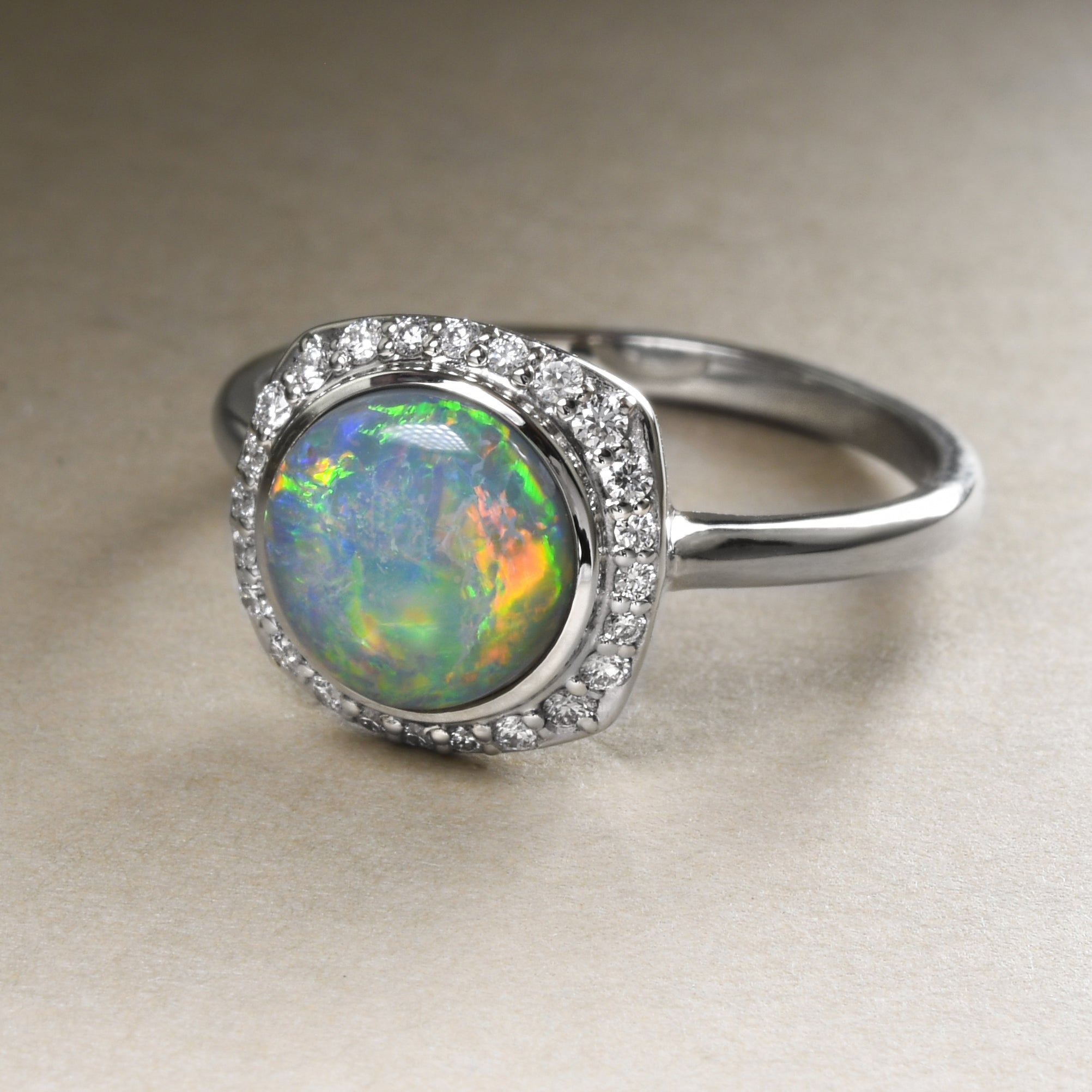 Woman's Australian Opal Ring in 14k Gold – The Hileman Collection