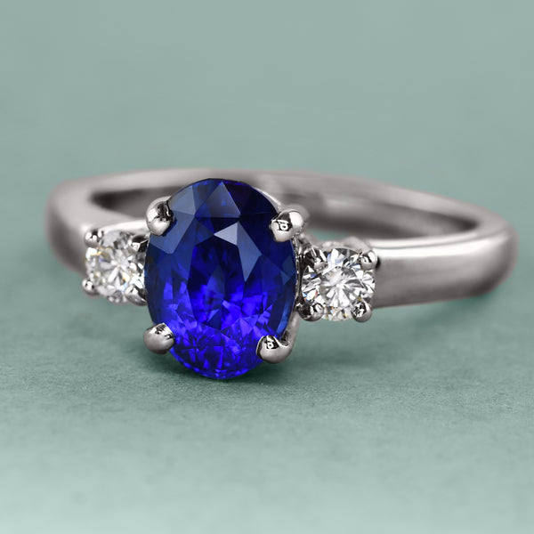 Oval Sapphire Ring With Diamonds