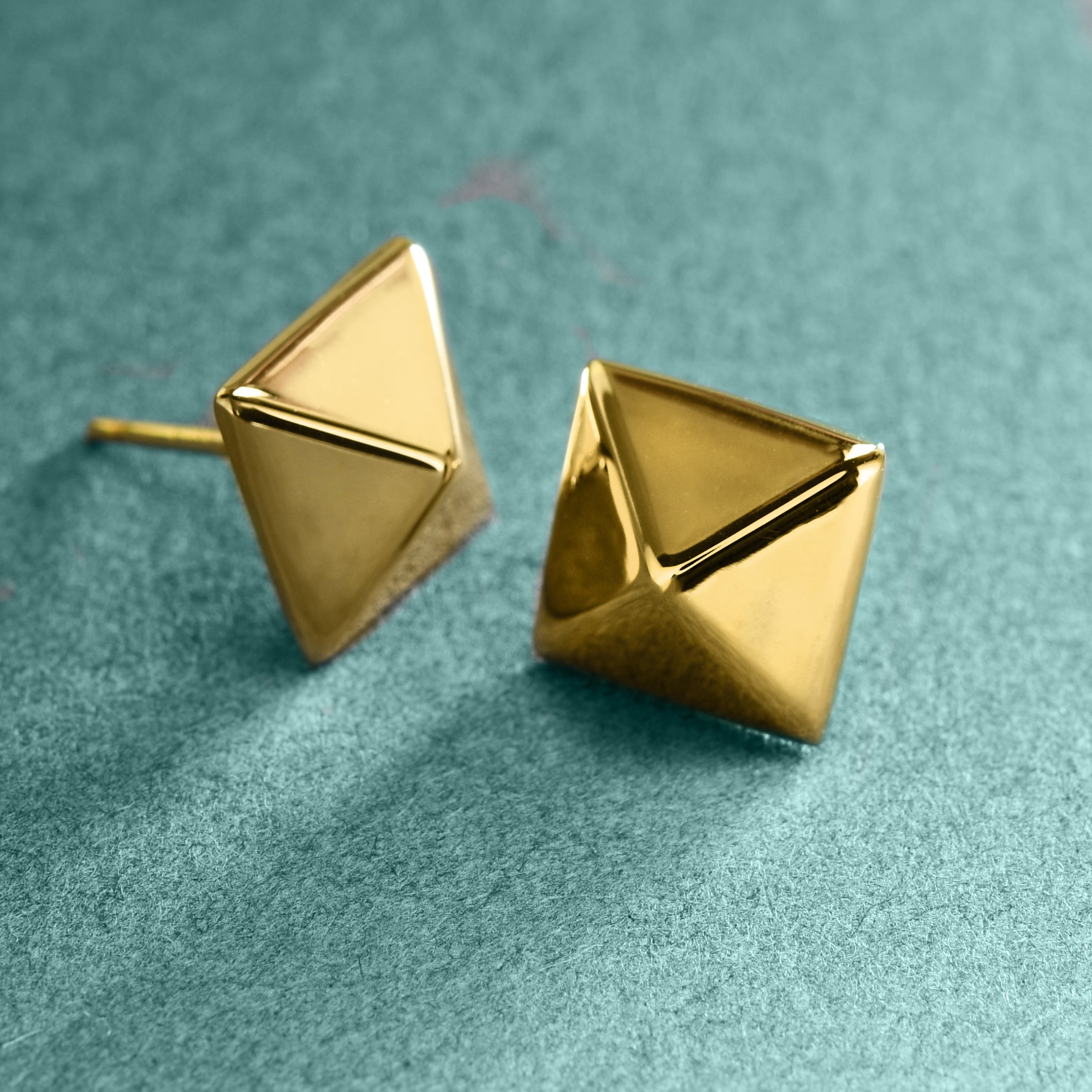 Gold Pyramid Studs - Plante Jewelers