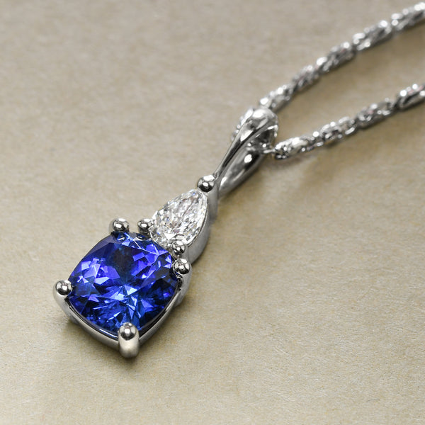 Cushion Shape Sapphire Pendant