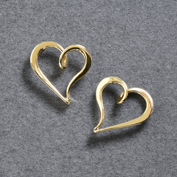 Handmade Gold Heart Earrings