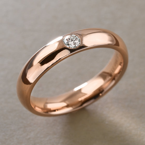 Rose Gold Single Diamond Band