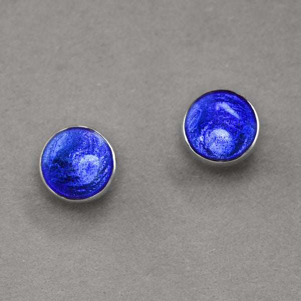 Small Cerulean Enamel Studs