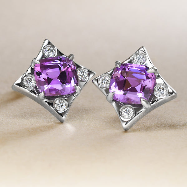 Vivacious Lavender Sapphire Earrings