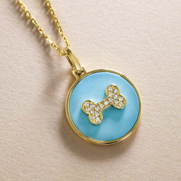 Diamond Dog Bone Pendant