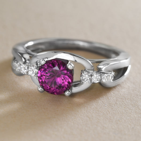Modern Purple Garnet Ring
