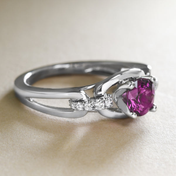 Modern Purple Garnet Ring