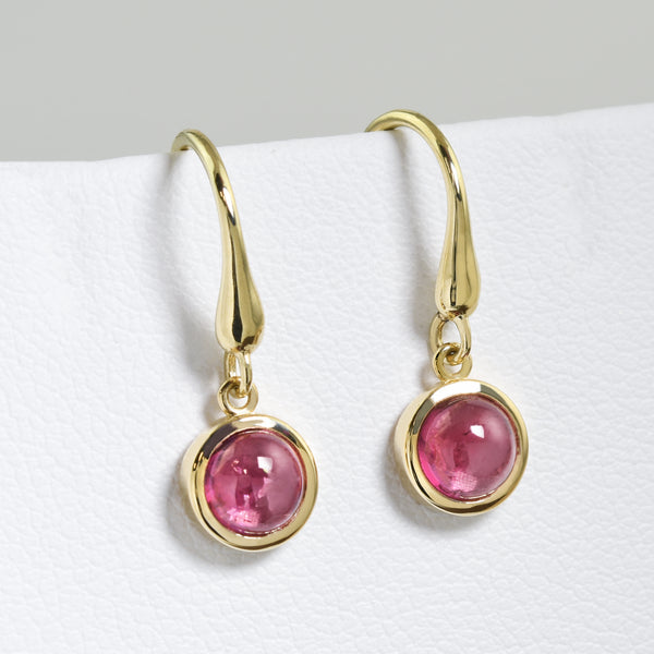 Pink Tourmaline Cabochon Drops