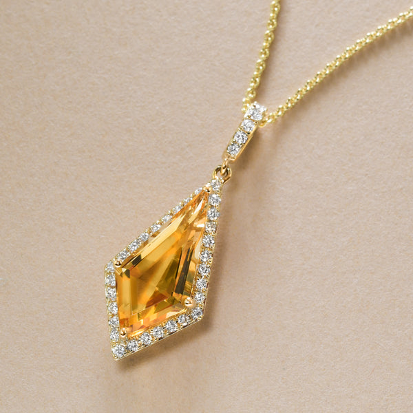 Art Deco Droplet With Citrine