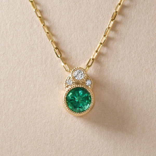 Vintage Style Emerald Pendant