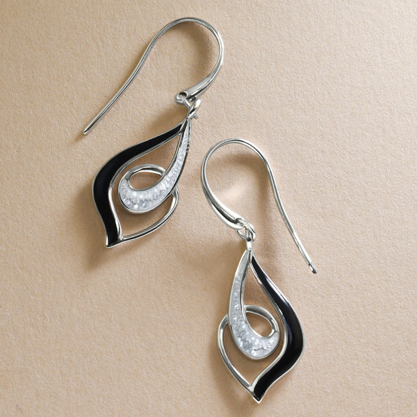 Black And White Enamel Swirls
