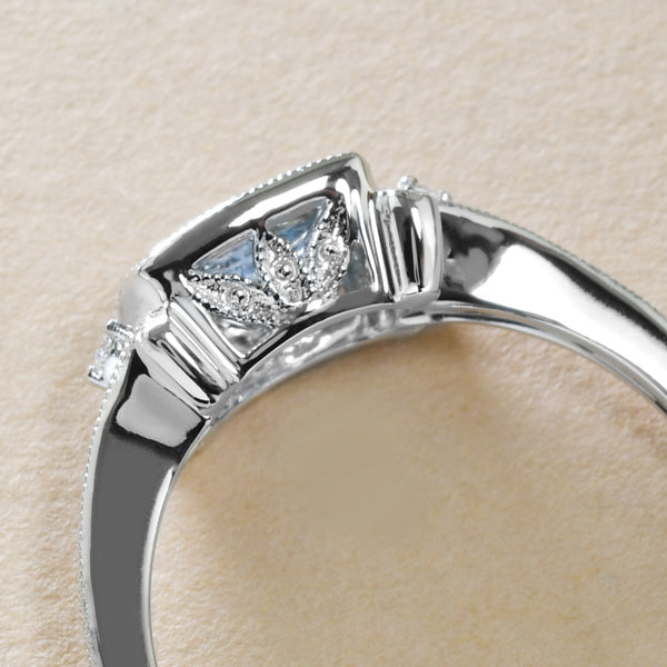 Delicately-Detailed Aquamarine Ring