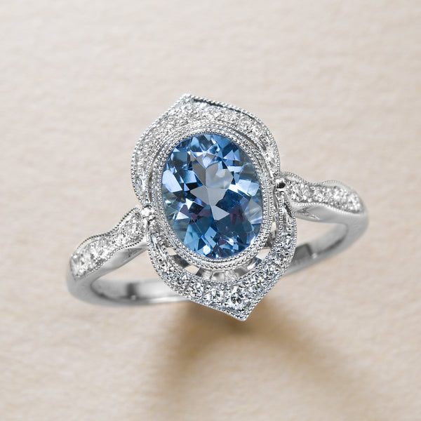 Fanciful Aquamarine Ring