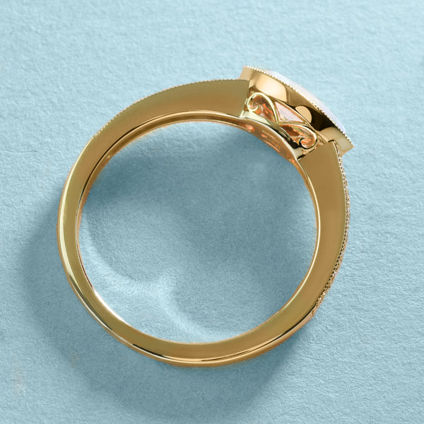 Sleek Opal And Diamond Ring