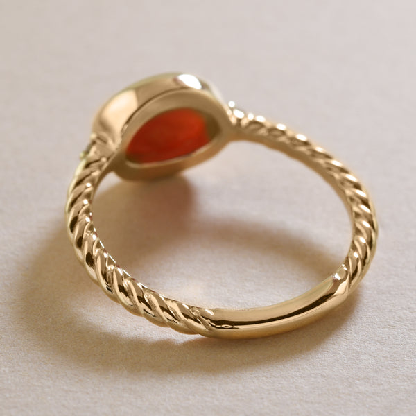 Coral and Diamond Ring